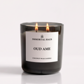 Oud Ame luxury coconut wax candle, oud, citrus and  amber scent, 12oz with two cotton wicks.