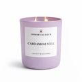 Cardamom Milk luxury coconut wax candle, black cardamom, vanilla and tonka bean scent, 12oz with two cotton wicks. lilac vessel