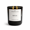 Ritual luxury coconut wax candle, rose water, hibiscus, and musk scent, 12oz with two cotton wicks.