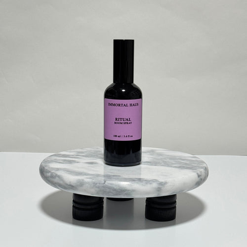 Ritual room and linen spray in black glass bottle, rose water, floral, and musk scent, 3.4oz