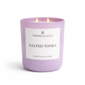Salted Tonka luxury coconut wax candle, sea salt, tonka bean, and amber scent, 12oz with two cotton wicks. lilac vessel